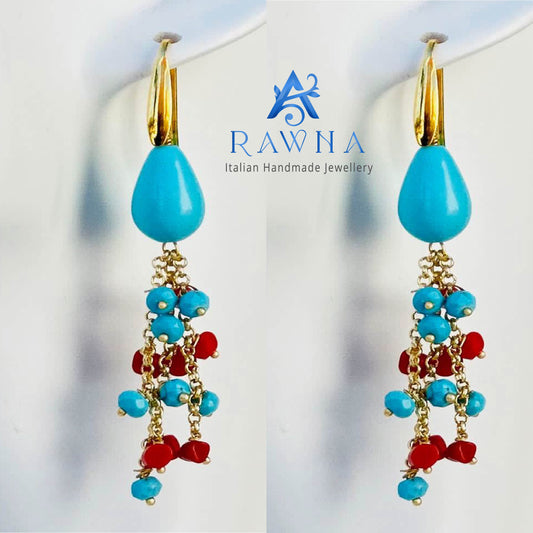 orecchini turchese