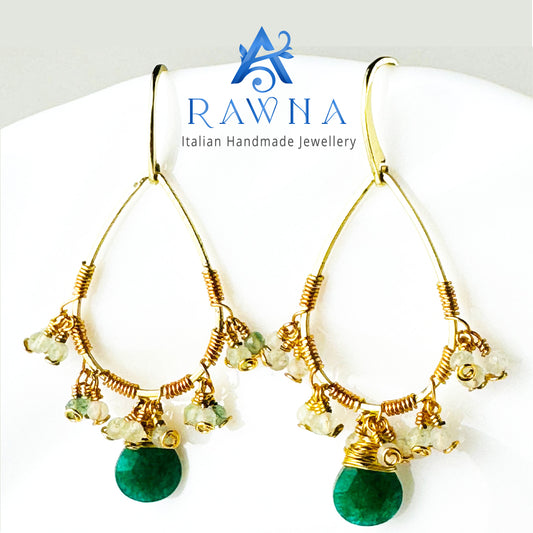 a Orecchini con pietra naturale quarzo rosa