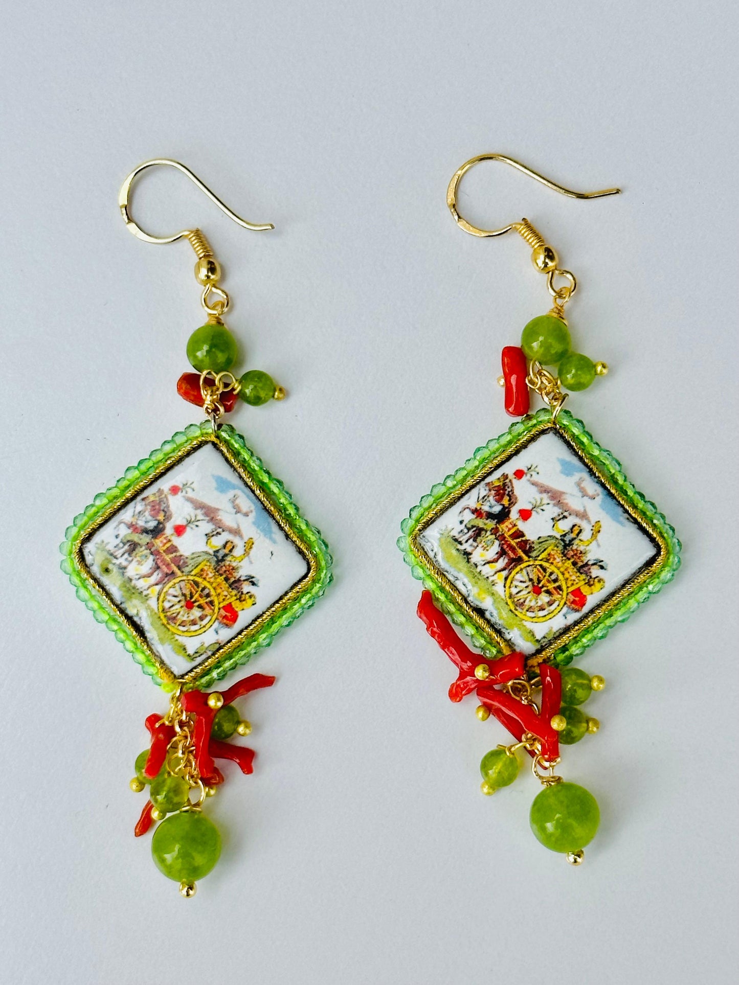 a Orecchini di Maiolica limone centrale